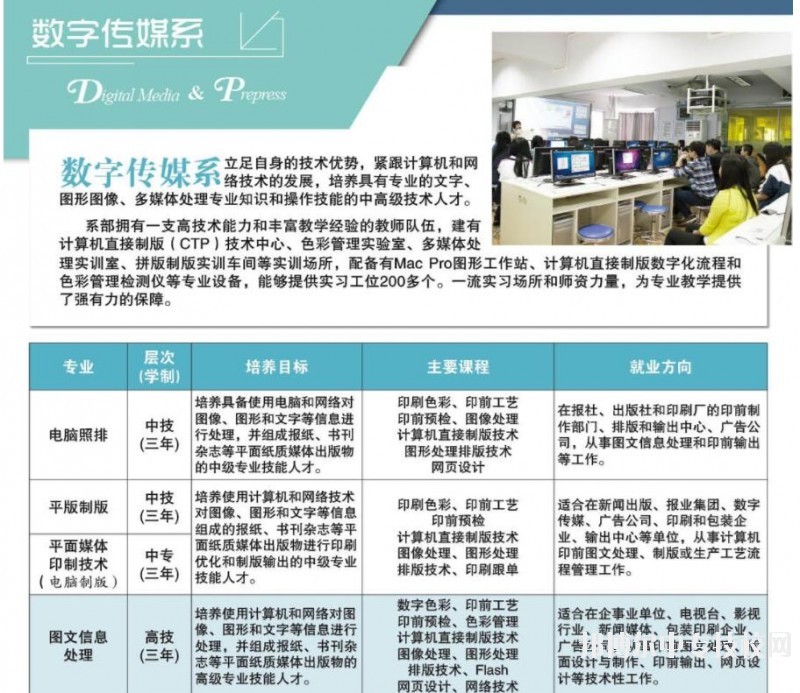廣東省新聞出版職業(yè)技術(shù)學校數(shù)字傳媒系專業(yè)簡介