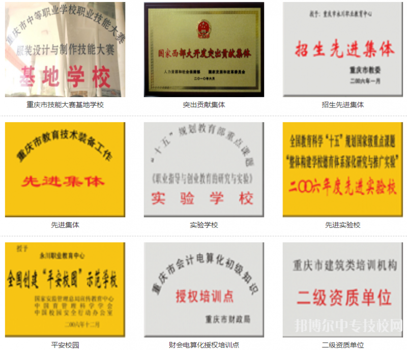 重慶市永川職業(yè)教育中心學(xué)校榮譽(yù)