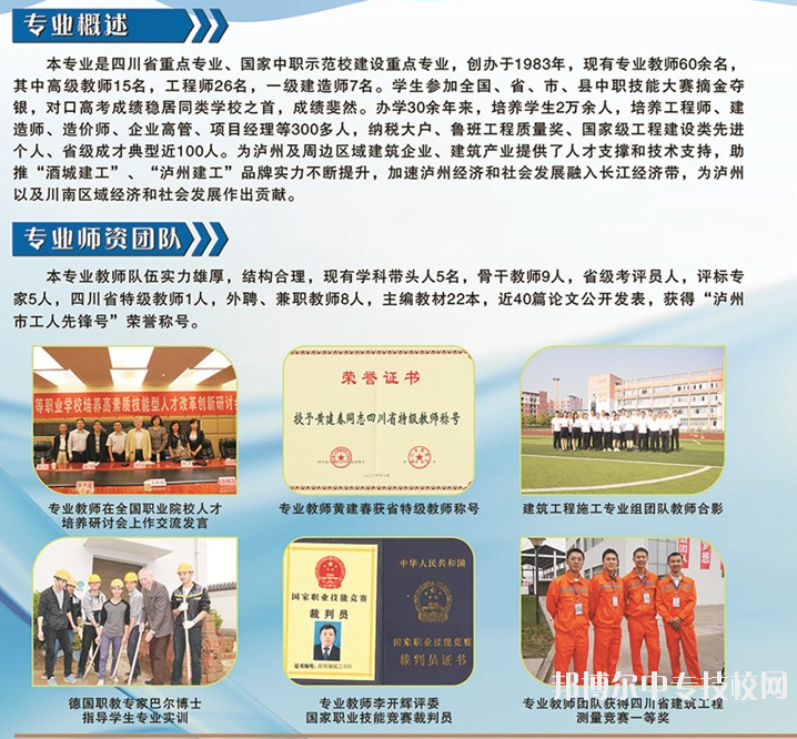 四川省瀘縣建筑職業(yè)中專學(xué)校：建筑工程施工專業(yè)