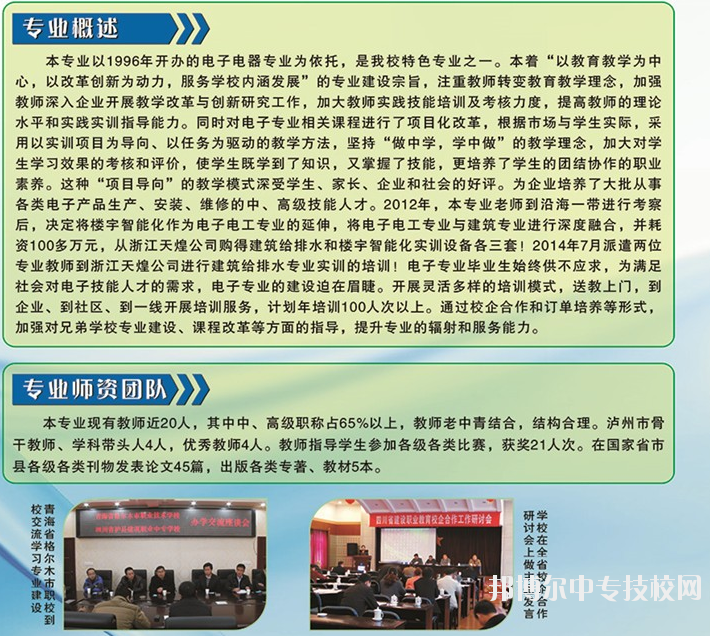 四川省瀘縣建筑職業(yè)中專學(xué)校：樓宇智能化設(shè)備安裝與運行專業(yè)