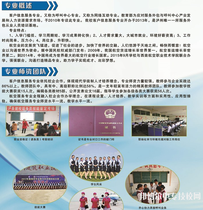 四川省瀘縣建筑職業(yè)中專學(xué)校：客戶信息服務(wù)專業(yè)