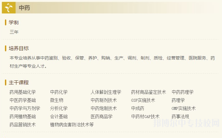 四川省食品藥品學(xué)校：中藥專業(yè)介紹